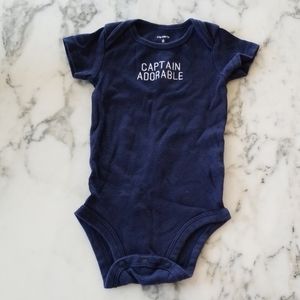 Navy Blue Short Sleeves Onesies, Size 6 Months